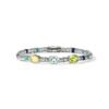 John Hardy Heishi Gem Bracelet - Silver 4MM with Peridot, Sky Blue Topaz, Quartz and Lapis Lazuli, Turquoise - Medium