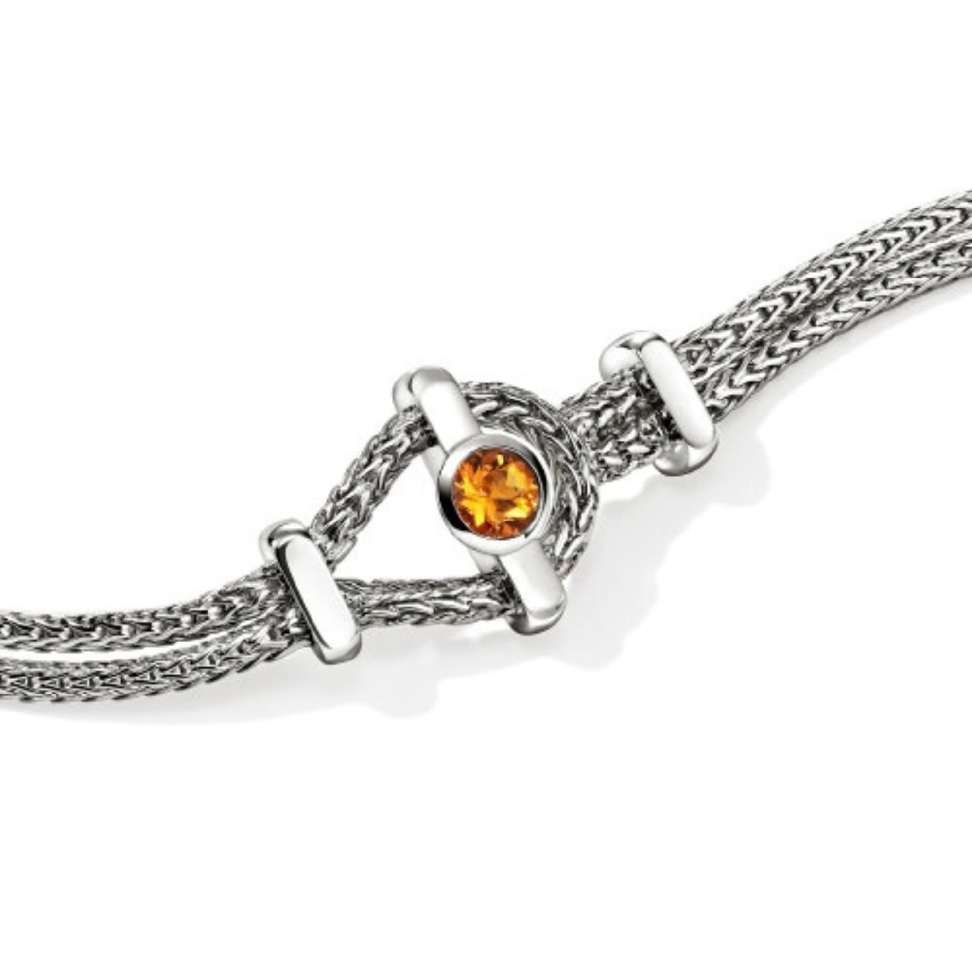 John Hardy Icon Gem Bracelet - Silver 3.6MM With Orange Citrine - Medium 2 John Hardy Icon Gem Bracelet - Silver 3.6MM With Orange Citrine - Medium - Image 2