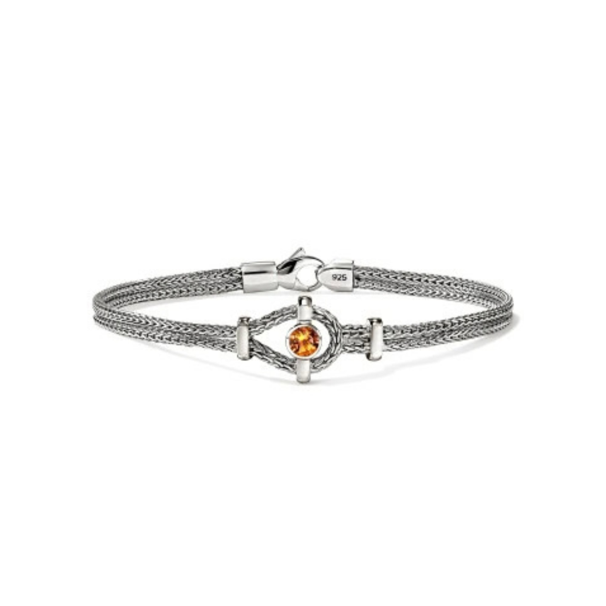John Hardy Icon Gem Bracelet - Silver 3.6MM With Orange Citrine - Medium 1 John Hardy BUS973181MCI