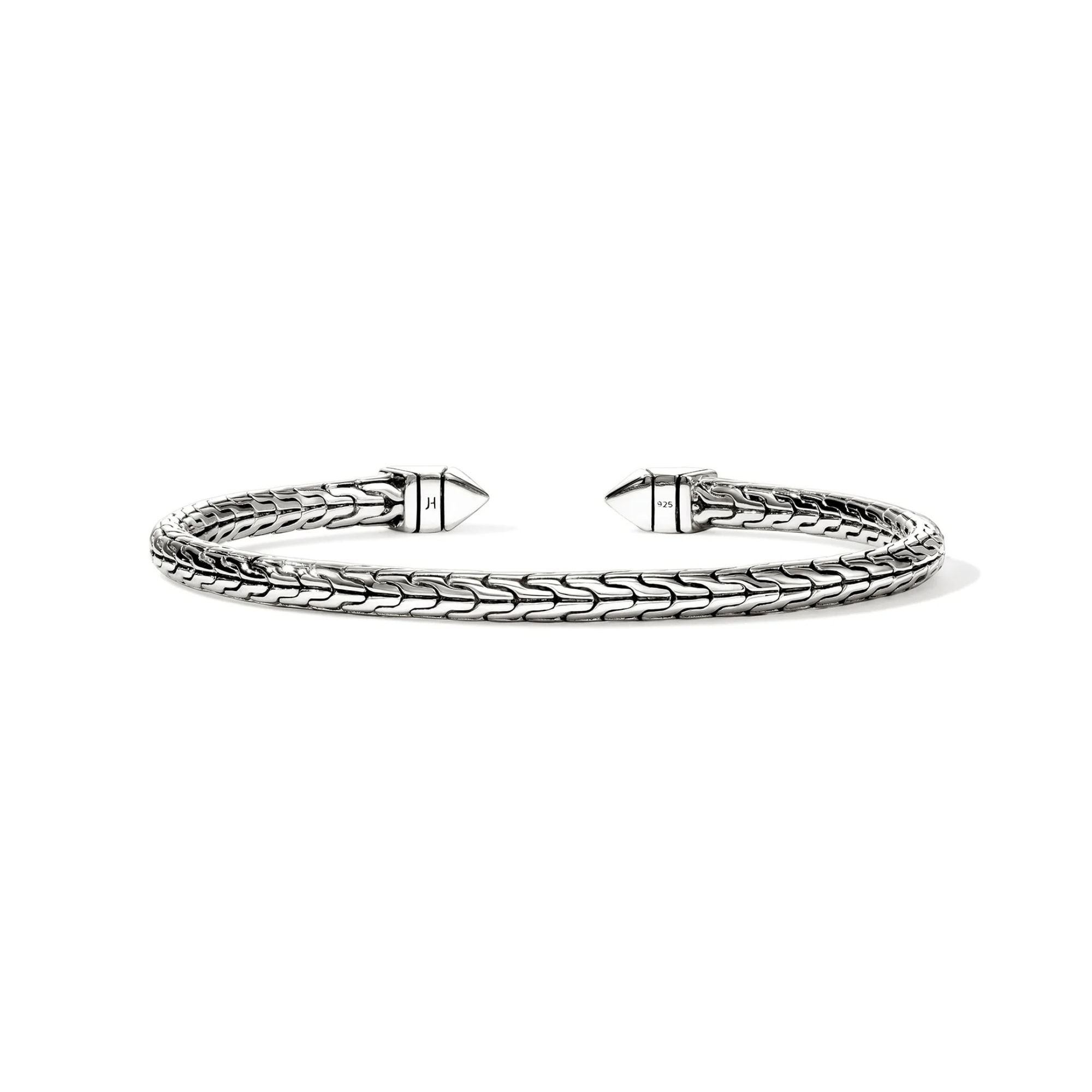 John Hardy Icon Stud Flex Cuff - Silver 4MM with Diamonds - Medium 3 John Hardy Icon Stud Flex Cuff - Silver 4MM with Diamonds - Medium - Image 3