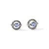 John Hardy Icon Gem Earrings - Stud in Silver 10MM x 12MM With White Diamond and Tanzanite