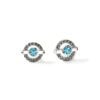 John Hardy Icon Gem Earrings - Stud in Silver 10MM x 12MM With Swiss Blue Topaz