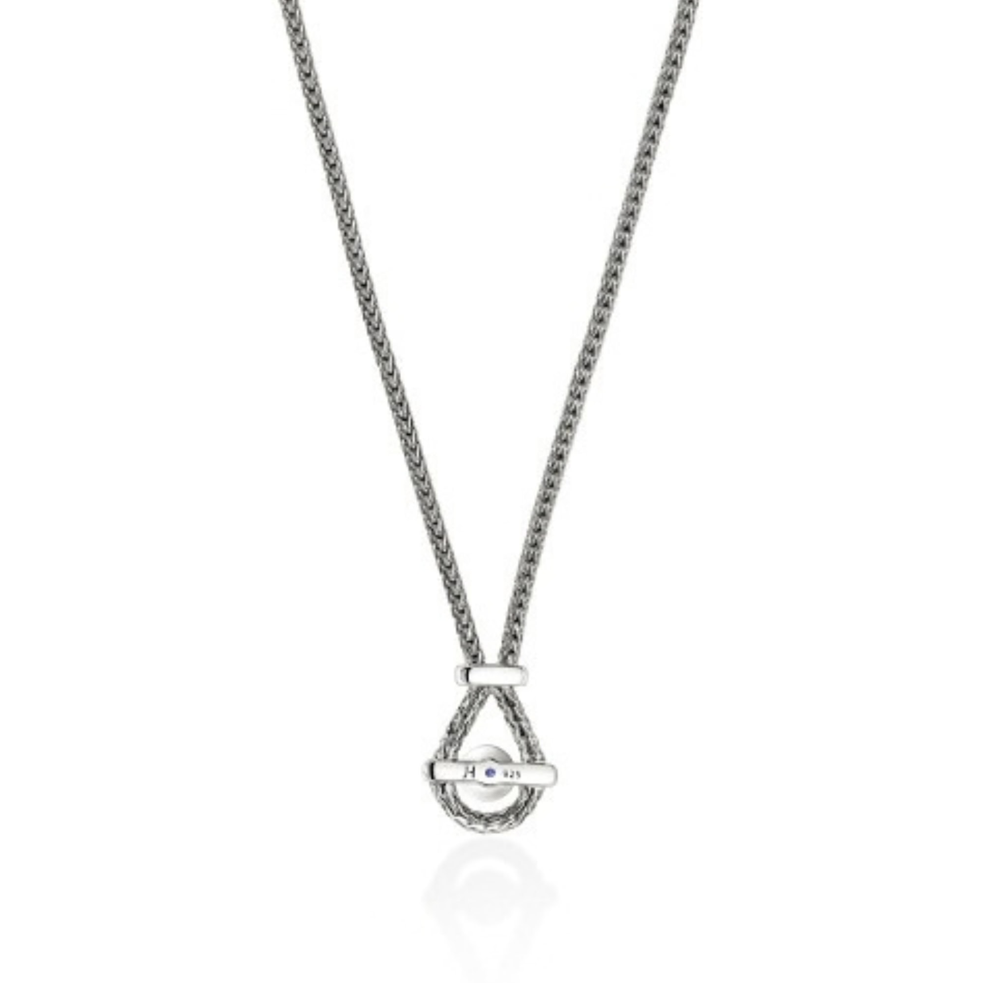 John Hardy Icon Gem Necklace - Silver 1.8MM With White Diamonds and Tanzanite 4 John Hardy Icon Gem Necklace - Silver 1.8MM With White Diamonds and Tanzanite - Image 4