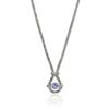 John Hardy Icon Gem Necklace - Silver 1.8MM With White Diamonds and Tanzanite