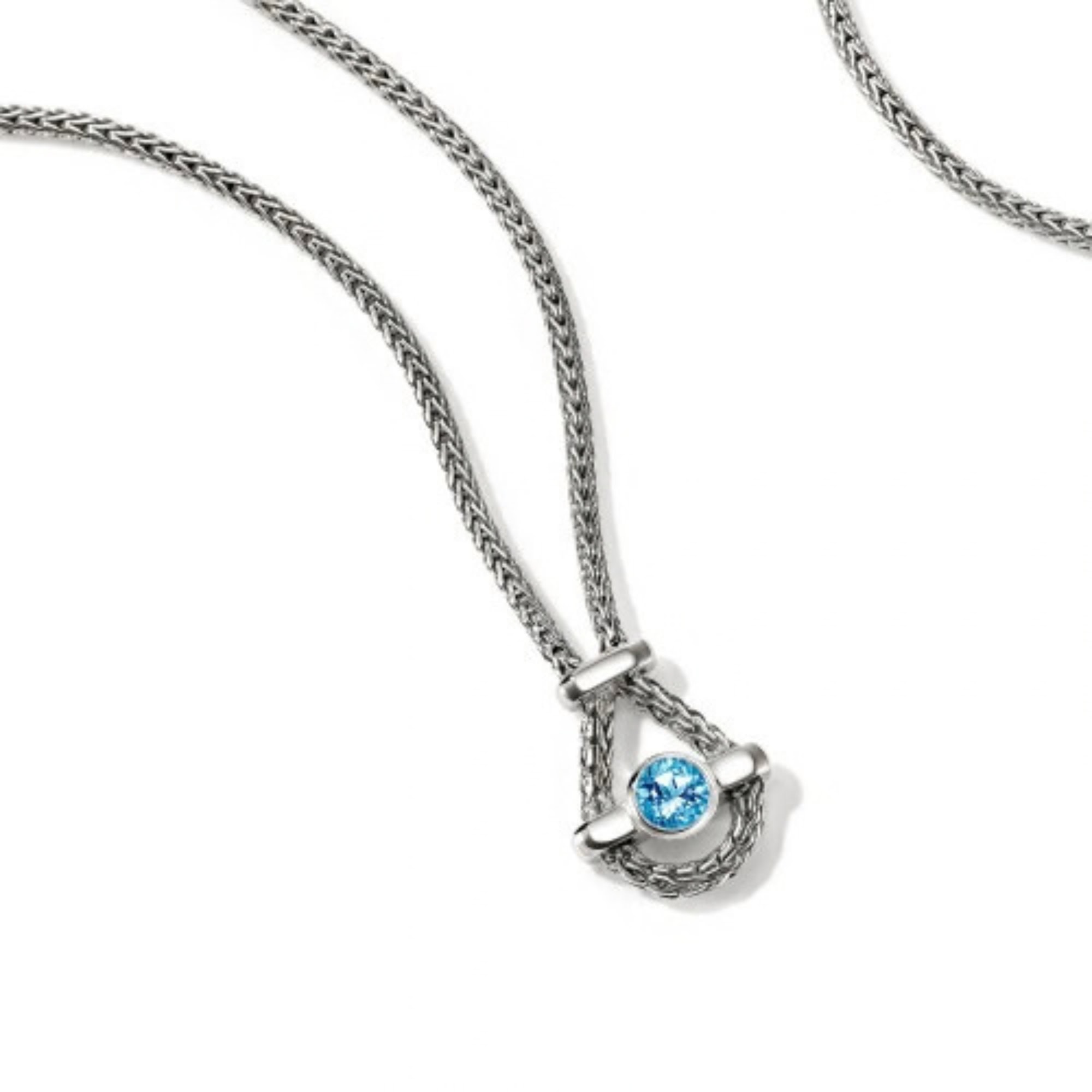 John Hardy Icon Gem Necklace - Silver 1.8MM With Swiss Blue Topaz 3 John Hardy Icon Gem Necklace - Silver 1.8MM With Swiss Blue Topaz - Image 3