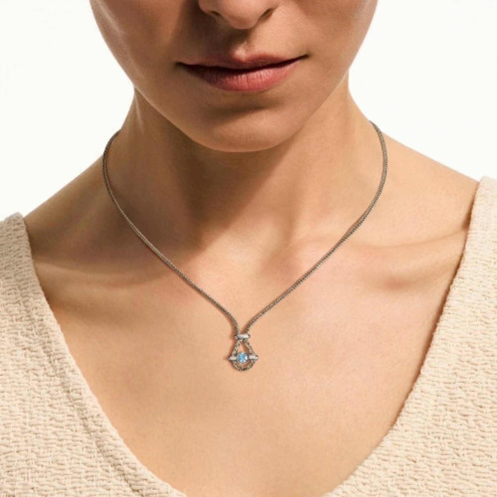 John Hardy Icon Gem Necklace - Silver 1.8MM With Swiss Blue Topaz 2 John Hardy Icon Gem Necklace - Silver 1.8MM With Swiss Blue Topaz - Image 2