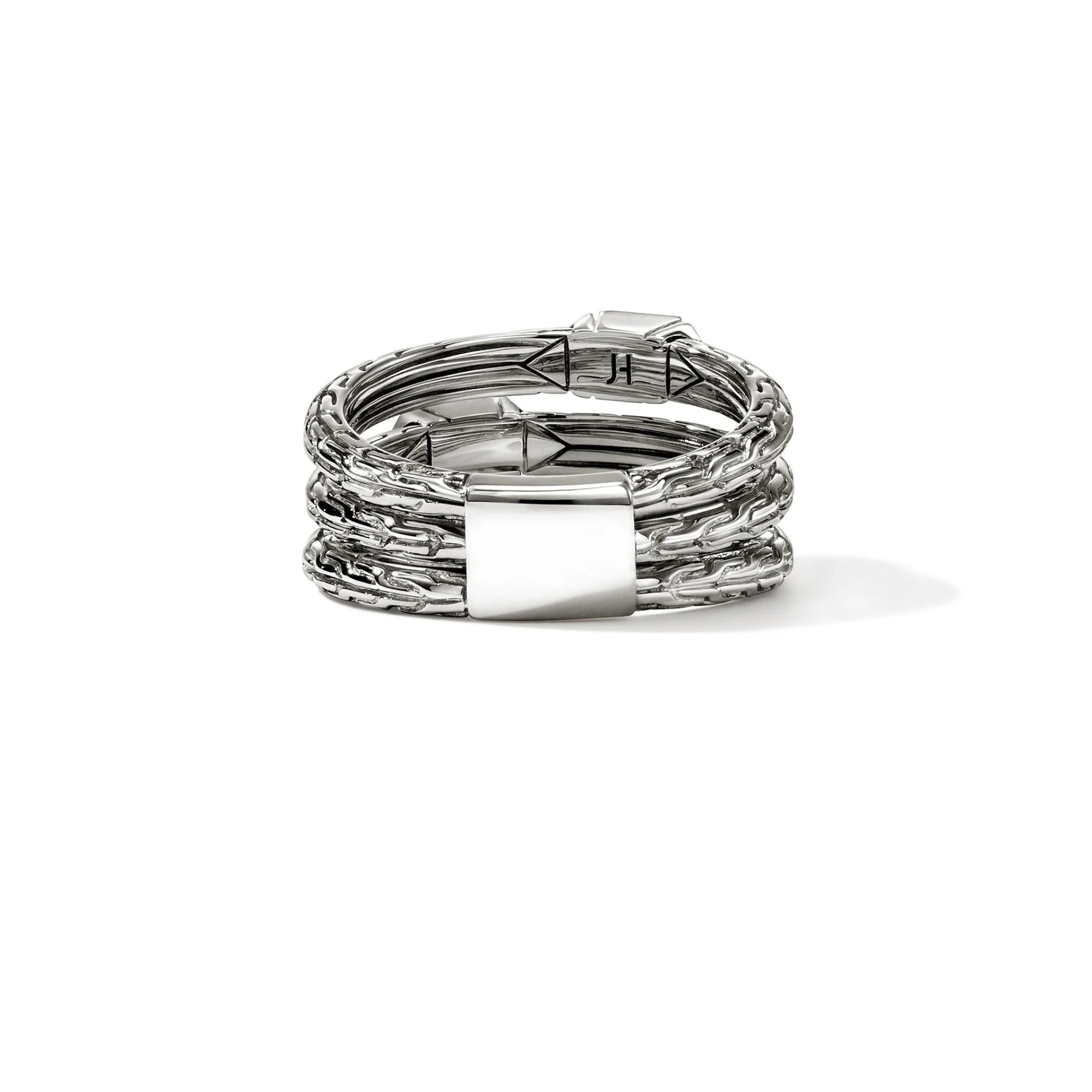 John Hardy Icon Stud Ring - Silver 6.1MM x 11MM with Diamonds - Medium 5 John Hardy Icon Stud Ring - Silver 6.1MM x 11MM with Diamonds - Medium - Image 5